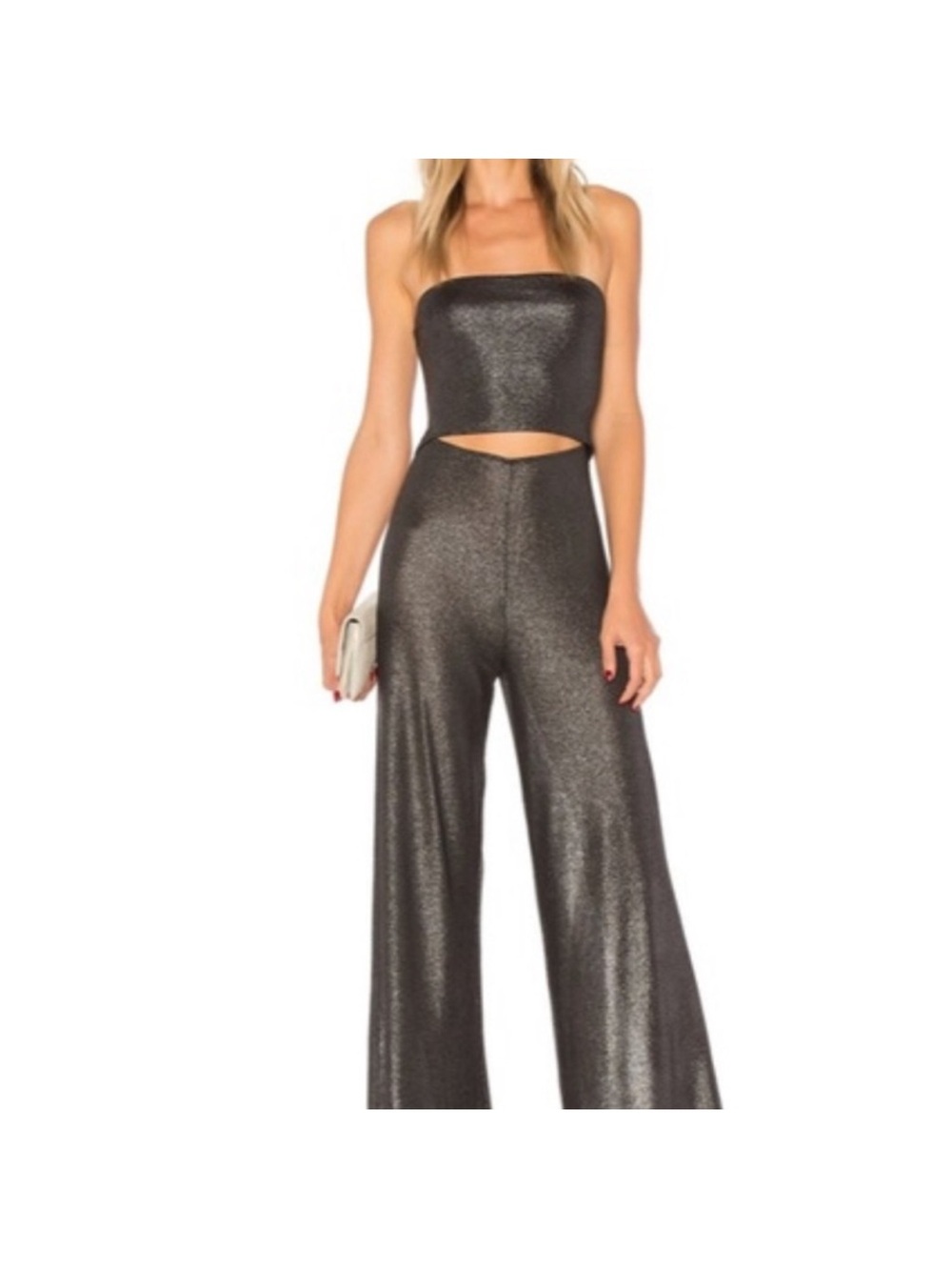 H:ours On The Level jumpsuit in gunmetal medium